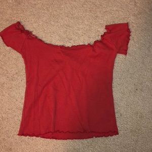 Red Off the Shoulder Top
